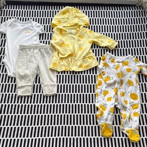 Baby Lemon Print Outfit Set